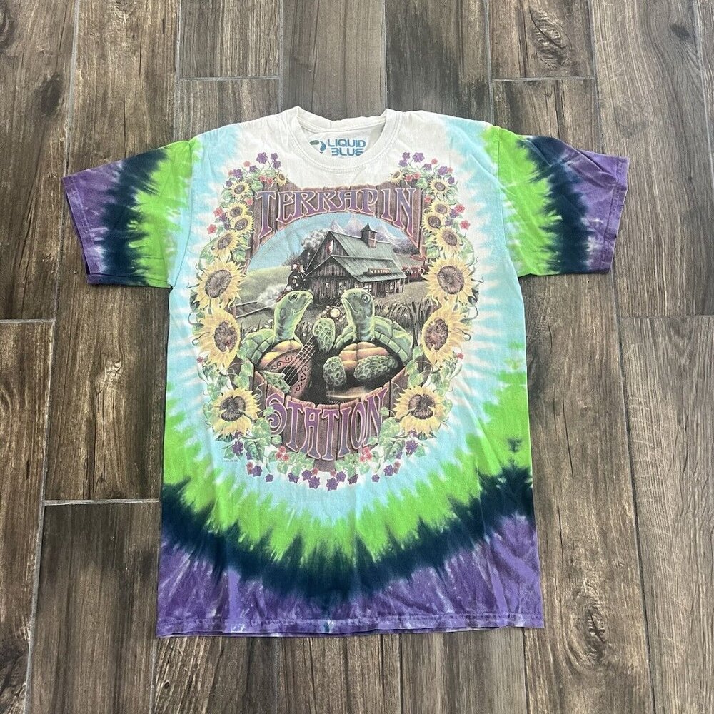 Liquid Blue Medium Grateful Dead Tie Dye Shirt Terrapin Station 1999 Vintage
